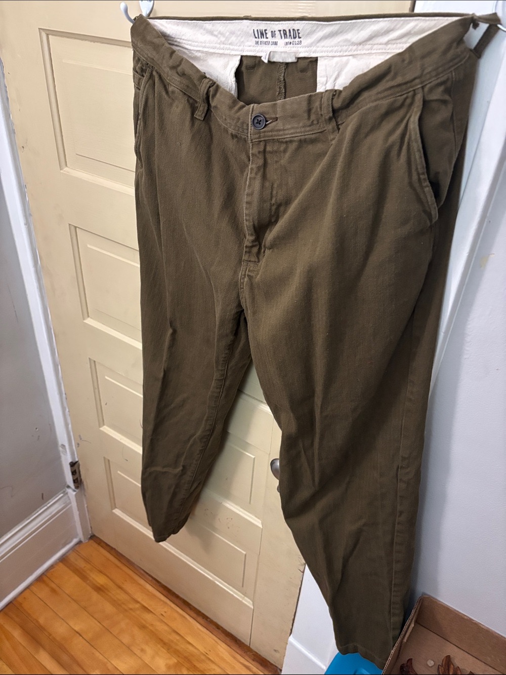 LINE OF TRADE Olive Cotton Pants Officer Chino 38x32
